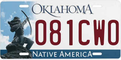 OK license plate 081CWO