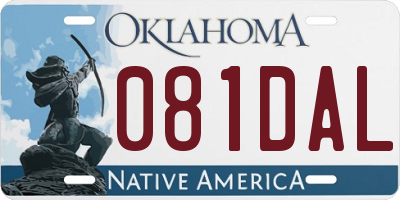 OK license plate 081DAL