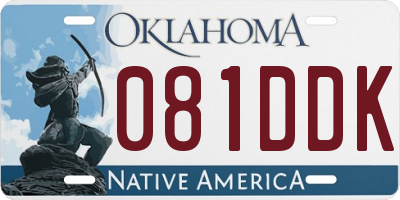 OK license plate 081DDK