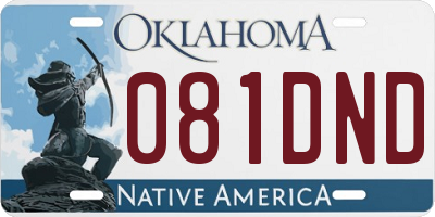 OK license plate 081DND