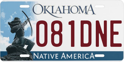 OK license plate 081DNE