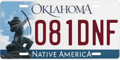 OK license plate 081DNF