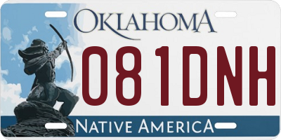 OK license plate 081DNH