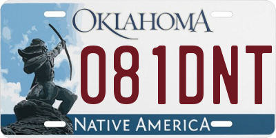 OK license plate 081DNT