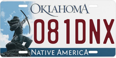 OK license plate 081DNX