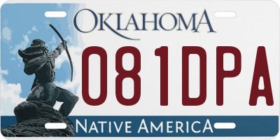 OK license plate 081DPA