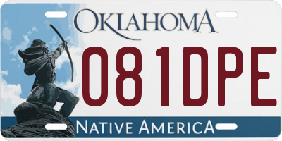 OK license plate 081DPE