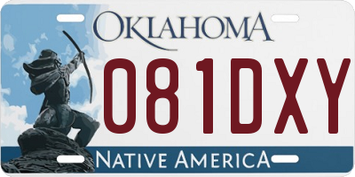 OK license plate 081DXY