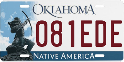OK license plate 081EDE