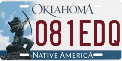 OK license plate 081EDQ
