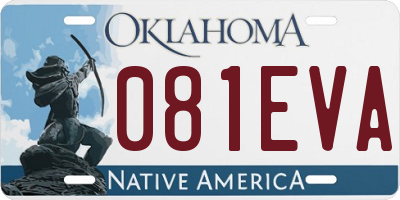 OK license plate 081EVA