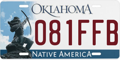 OK license plate 081FFB