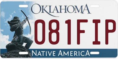 OK license plate 081FIP