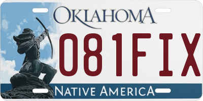 OK license plate 081FIX