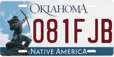 OK license plate 081FJB