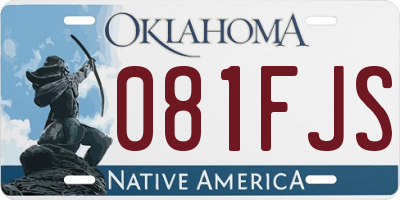 OK license plate 081FJS