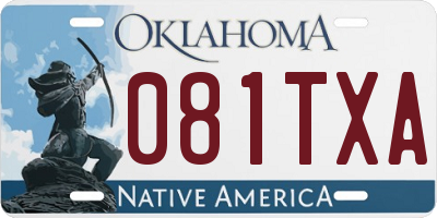 OK license plate 081TXA