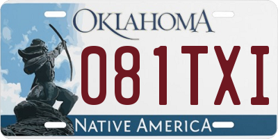 OK license plate 081TXI