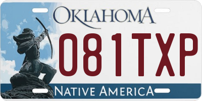 OK license plate 081TXP