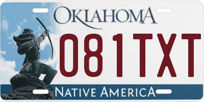 OK license plate 081TXT