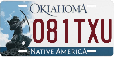 OK license plate 081TXU