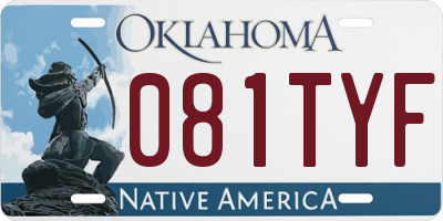 OK license plate 081TYF