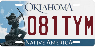 OK license plate 081TYM