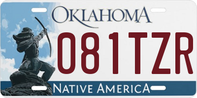 OK license plate 081TZR