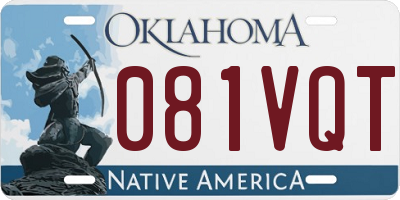 OK license plate 081VQT