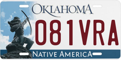 OK license plate 081VRA