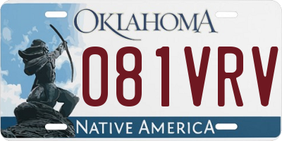 OK license plate 081VRV