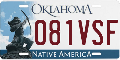 OK license plate 081VSF