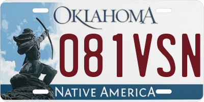 OK license plate 081VSN