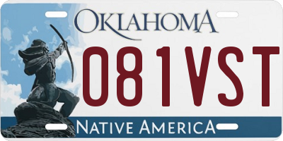OK license plate 081VST