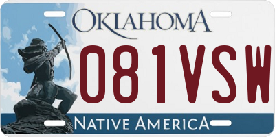 OK license plate 081VSW