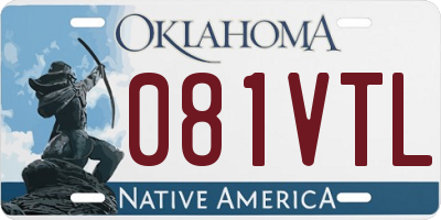 OK license plate 081VTL