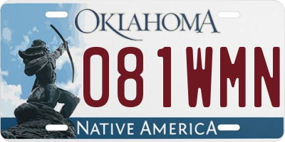 OK license plate 081WMN