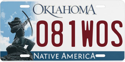 OK license plate 081WOS