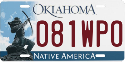 OK license plate 081WPO
