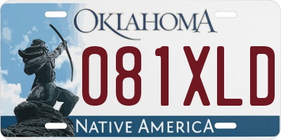 OK license plate 081XLD
