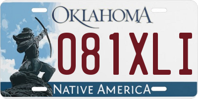 OK license plate 081XLI
