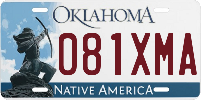 OK license plate 081XMA