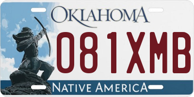OK license plate 081XMB
