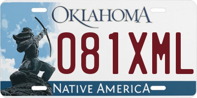 OK license plate 081XML