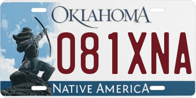OK license plate 081XNA
