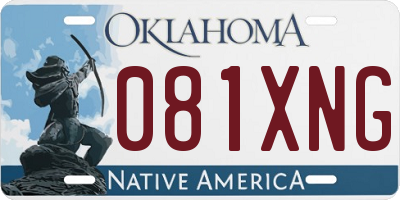 OK license plate 081XNG