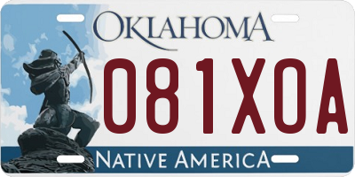 OK license plate 081XOA