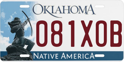 OK license plate 081XOB