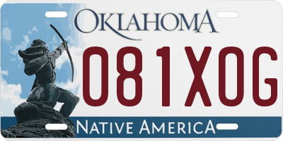 OK license plate 081XOG