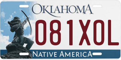 OK license plate 081XOL